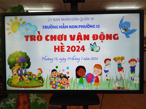 Trường tổ chức cho trẻ tham gia các trò chơi vận động hè 2024 (Thứ sáu, ngày 19/7/2024)