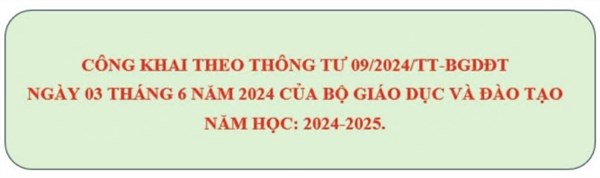 Cam kết chất lượng giáo dục của cơ sở giáo dục mầm non, năm học 2024 - 2025 (Theo Thông tư 09/2024/TT-BGDĐT ngày 03 tháng 06 năm 2024)