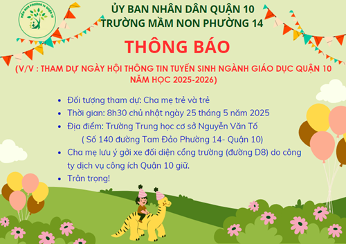 Thông báo tham dự ngày hội thông tin tuyển sinh ngành giáo dục Quận 10