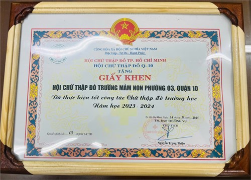 Trường mầm non Phường 3 tham dự Hội nghị tổng kết hoạt động Chữ thập đỏ khối trường học năm học 2023-2024