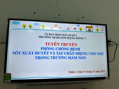 Trường MN Rạng Đông 7 tổ chức  Tuyên truyền Phòng chống Bệnh Sốt xuất huyết và Tay chân miệng cho trẻ 
