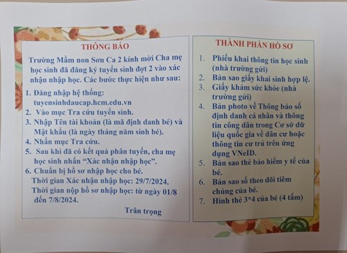 Thông báo về việc Tra cứu kết quả Tuyển sinh đợt 2