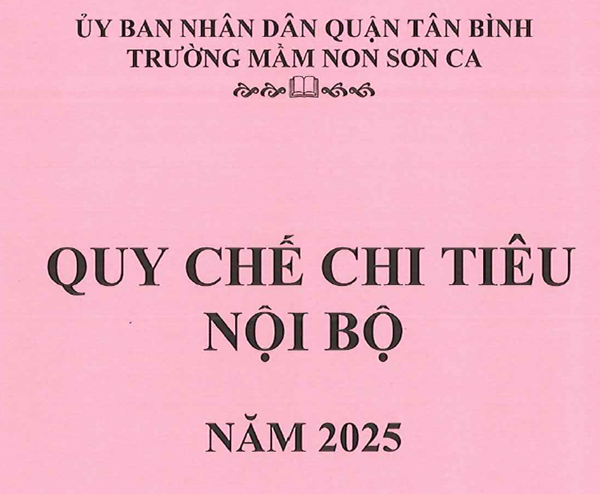 Trường MN Sơn Ca: Công khai  Qui chế chi tiêu nội bộ năm 2025 của Trường MN Sơn Ca .