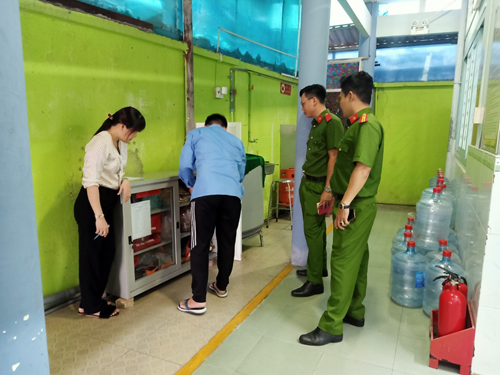 Ngày 15/05/2024 trường mầm non Tân Phú ( cơ sở 2) đón đoàn kiểm tra PCCC