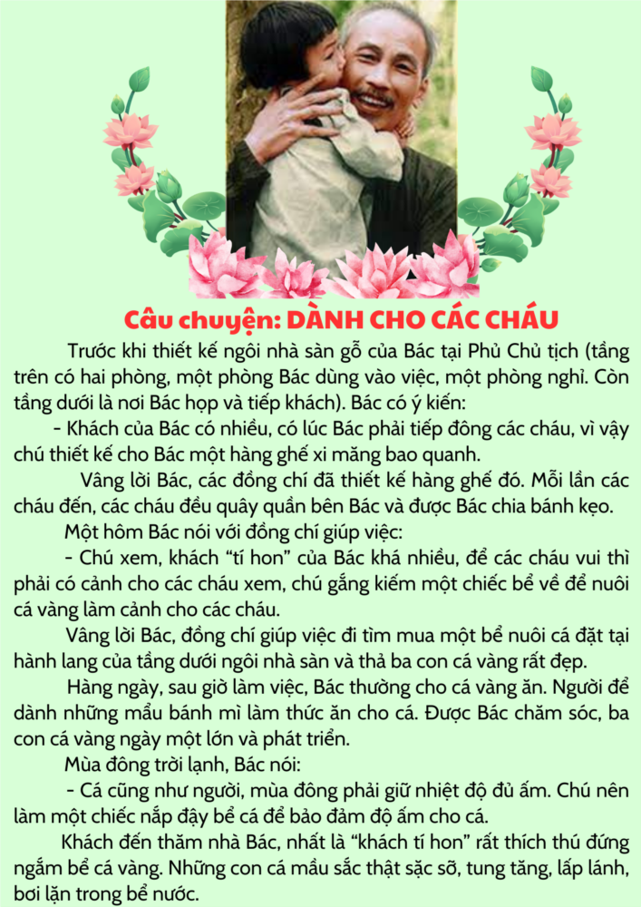 Câu chuyện:  Dành cho các cháu