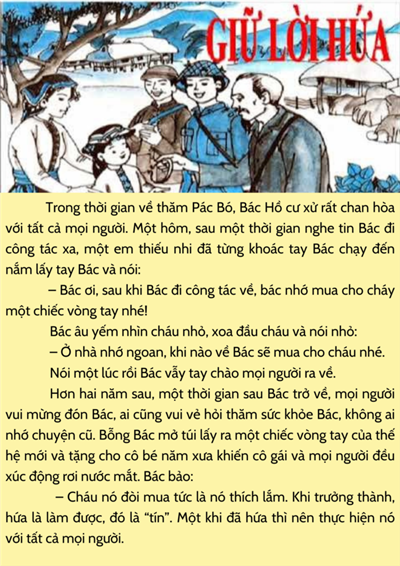 Câu chuyện: Giữ lời hứa
