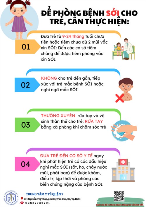 Trân trọng mời quý phụ huynh xem một số biện pháp để phòng bệnh Sởi cho trẻ ạ!