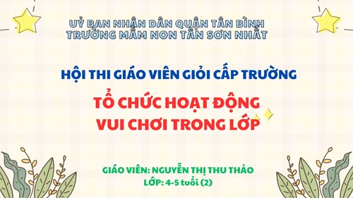 Thi giáo viên giỏi cấp trường - Tổ chức hoạt động vui chơi trong lớp - Giáo viên Nguyễn Thị Thu Thảo - Lớp 4-5 tuổi (2)