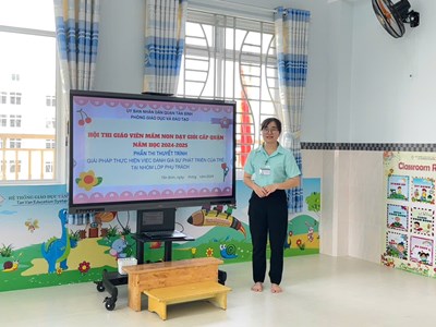 Trường mầm non Tân Sơn Nhất đón đoàn chấm thi giáo viên giỏi cấp Quận năm học 2024-2025
