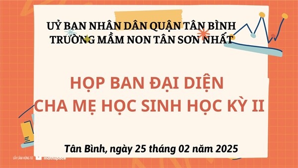Trường mầm non Tân Sơn Nhất tổ chức họp Ban đại diện Cha mẹ học sinh lần 2, năm học 2024-2025