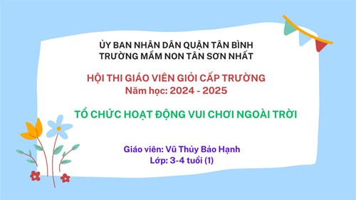 Tổ chức hoạt động VCNT - Giáo viên Vũ Thủy Bảo Hạnh - Lớp 3-4 tuổi (1)