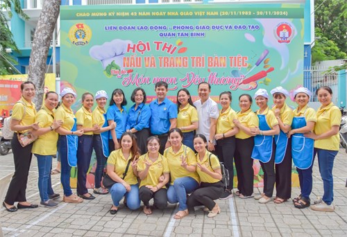 Công đoàn trường mầm non Tân Sơn Nhất tham gia hội thi  Nấu và trang trí bàn tiệc  chào mừng ngày nhà giáo Việt Nam 20/11/2024