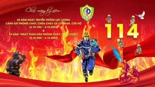 Kỷ niệm 63 năm Ngày truyền thống Lực lượng Cảnh sát Phòng cháy, chữa cháy và Cứu nạn, cứu hộ (04/10/1961 - 04/10/2024) và 23 năm Ngày Toàn dân phòng cháy, chữa cháy (04/10/2001 - 04/10/2024)