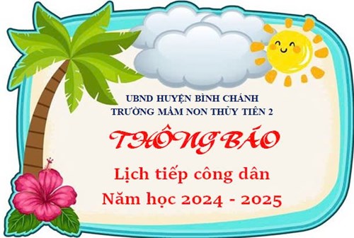 Thông báo lịch tiếp công dân năm học 2024 - 2025
