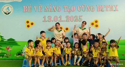Bé tham gia hội thi   Bé vẽ sáng tạo cùng Bitex 
