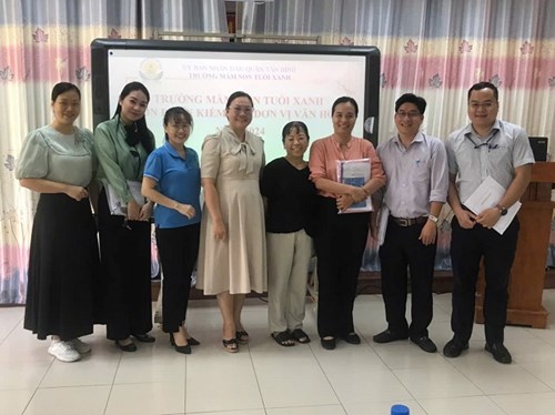 Trường mầm non tuổi xanh đón tiêp đoàn kiểm tra, phúc tra đơn vị văn hóa giai đoạn  2023 - 2024
