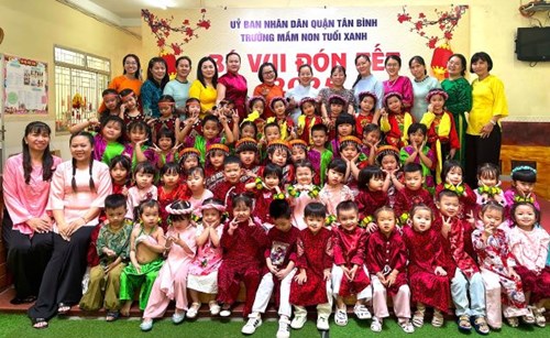 Trường mầm non tuổi xanh tổ chức lễ hội bé vui đón tết ất tỵ 2025