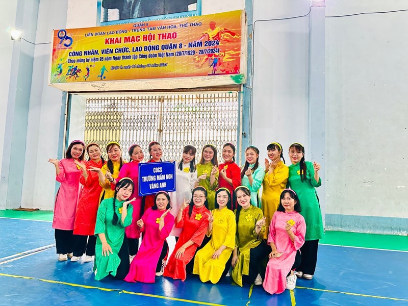 Trường mầm non vàng anh - quận 8 tham gia hội thao trong công nhân viên chức- lao động chào mừng kỷ niệm 95 năm ngày thành lập công đoàn việt nam (28/7/1929- 28/7/2024).
