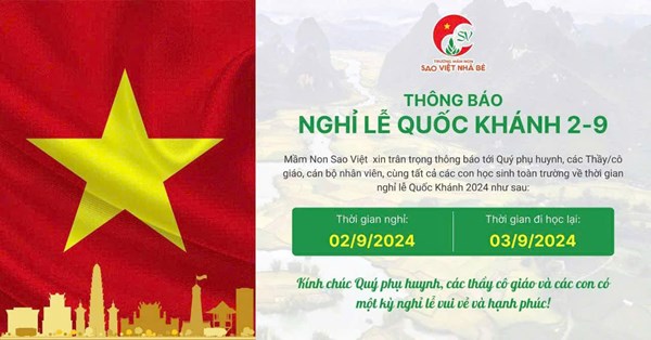 Thông báo lịch nghỉ lễ quốc khánh 2/9