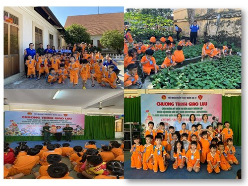 Các bé Trường Mầm non Phường 8 tham quan doanh trại bộ đội