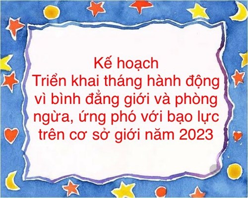 Kế hoạch tháng hành động vì bình đẳng giới