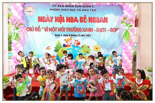 Trường Mầm non Bé Ngoan tham gia ngày hội “Hoa Bé Ngoan” với chủ đề “Vì một môi trường xanh - sạch - đẹp”