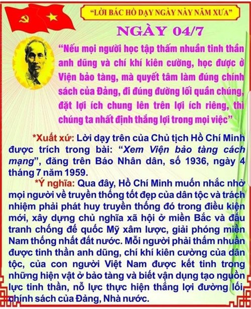Lời Bác Hồ dạy ngày này năm xưa. Ngày 4/7/1959