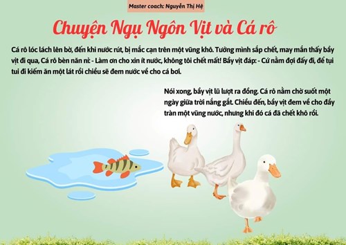 Truyện ngụ ngôn: VỊT VÀ CÁ RÔ