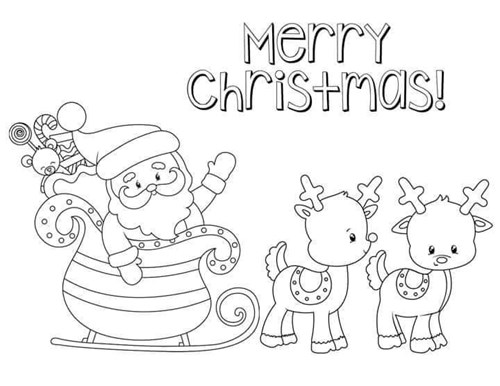Tranh tô màu cho các bé chủ đề Noel.