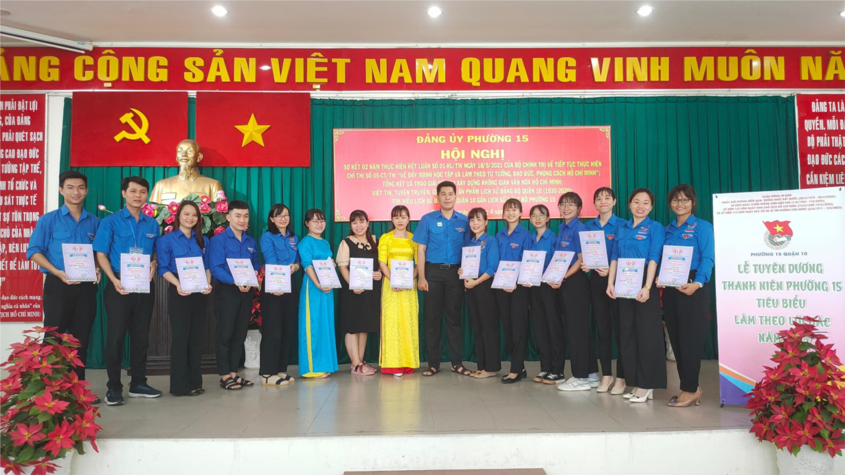 Tuyên dương “Gương Thanh niên tiêu biểu làm theo lời Bác  - Phường 15- Năm 2023”