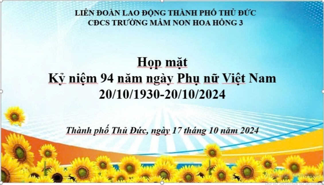 Hoạt động kỷ niệm 94 năm ngày Phụ Nữ Việt Nam 20/10