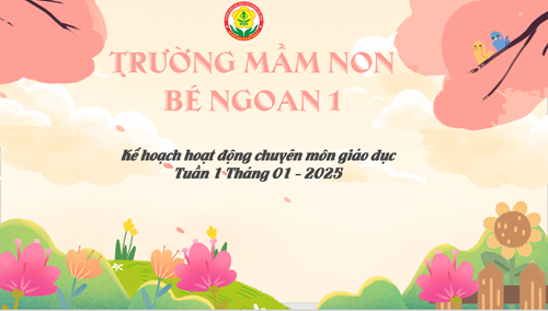 Kế hoạch hoạt động chuyên môn giáo dục Tuần 1 Tháng 01/2025