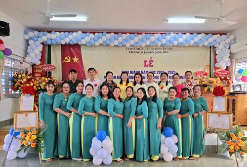 Hình ảnh tập thể trường Mầm non Long Hòa nhân dịp khai giảng Năm học 2024-2025