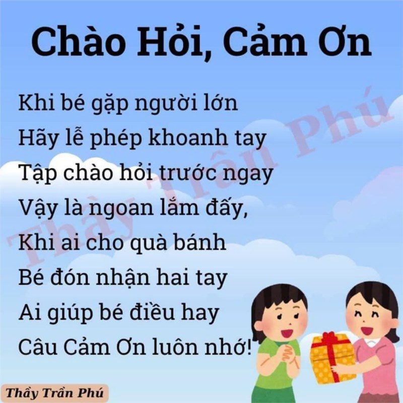 Thơ: Chào hỏi, cảm ơn