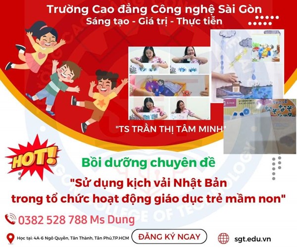 Giáo viên trường mầm non 10a tham gia lớp bồi dưỡng: sử dụng kịch vải nhật bản trong tổ chức hoạt động giáo dục trẻ mầm non