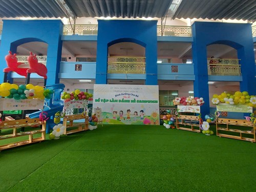 Trường Mầm non 10 tổ chức thao giảng dinh dưỡng cho bé với chủ đề “Bé tập làm nội trợ” - Khối Chồi và Khối Lá