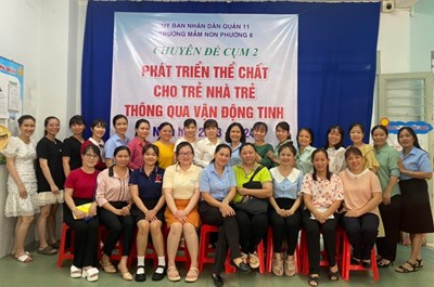 Trường Mầm non 10 tham dự chuyên đề Cụm 2 -  Phát triển thể chất cho trẻ nhà trẻ thông qua vận động tinh  năm học 2023_2024