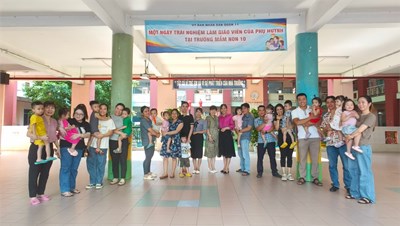 Chuyên đề   Một ngày trải nghiệm làm giáo viên của phụ huynh tại trường Mầm non 10 - Khối Nhà Trẻ.