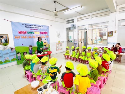 Chuyên đề   Một ngày trải nghiệm làm giáo viên của phụ huynh tại trường Mầm non 10  - khối lớp Chồi.