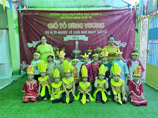 Lễ giỗ tổ hùng vương tại trường mầm non 10