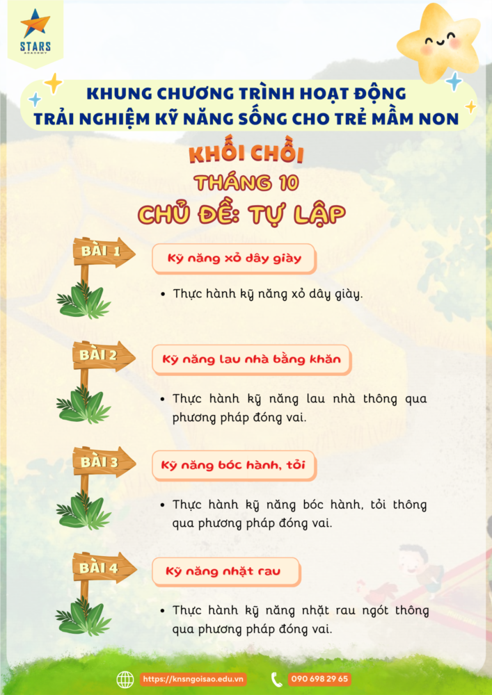 Khung chương trình hoạt động trải nghiệm kỹ năng sống cho trẻ mầm non