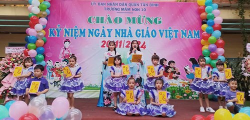 Trường Mầm non 10 tổ chức lễ kỷ niệm chào mừng 42 năm Ngày nhà giáo Việt Nam (20/11/1982- 20/11/2024)