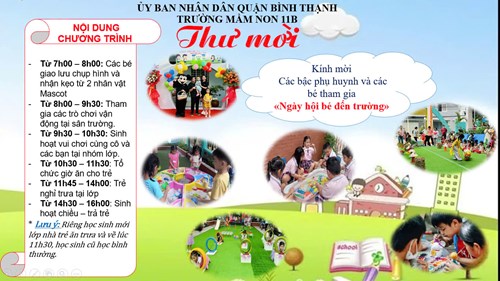 Thư mời ngày hội   Bé vui đến trường  năm học 2024-2025