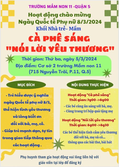 Hoạt động Chào mừng Ngày Phụ nữ Việt Nam khối Nhà trẻ - Mầm