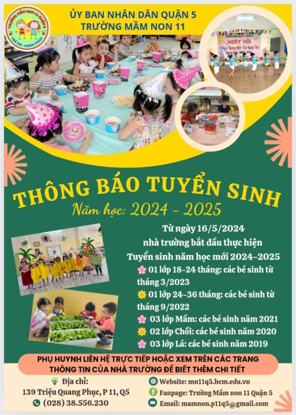 Thông báo tuyển sinh năm học 2024 - 2025