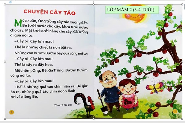 Truyện  Cây táo  _ lớp Mầm