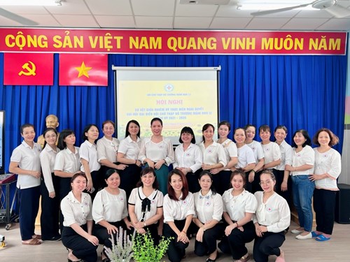 Hội nghị sơ kết giữa nhiệm kỳ thực hiện nghị quyết Đại hội đại biểu Hội chữ thập đỏ trường Mầm non 12 nhiệm kỳ 2021-2026