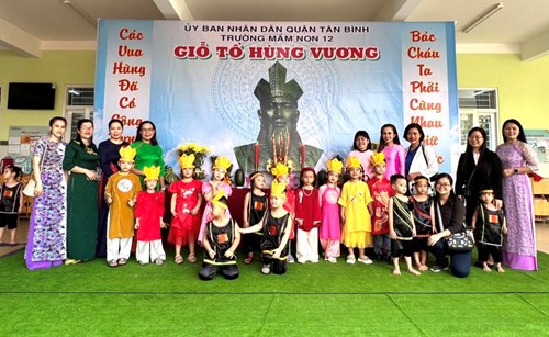 Lễ hội giỗ tổ Hùng Vương tại trường Mầm non 12