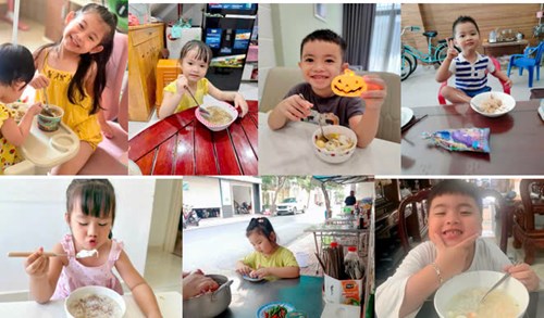 Lớp Chồi 3: Cuối tuần ba mẹ chăm bữa ăn sáng của con rất chu đáo
