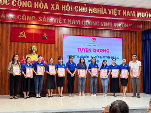 Chi đoàn trường Mầm non 13 tham gia nghị học tập và làm theo tư tưởng, đạo đức, phong cách Hồ Chí Minh và tuyên dương gương  Thanh niên tiên tiến làm theo lời Bác  năm 2024.